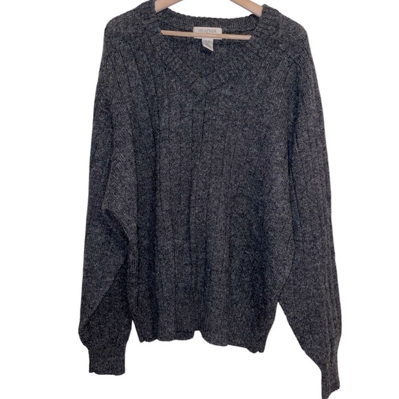 Heather Tweed Gray Unisex 100% Wool Sweater Size XXL - Picture 1 of 5